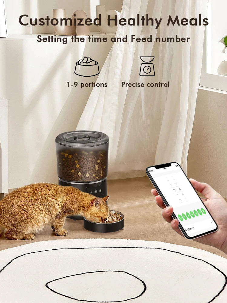 Automatic Smart Pet Feeder with Stainless Steel Bowl