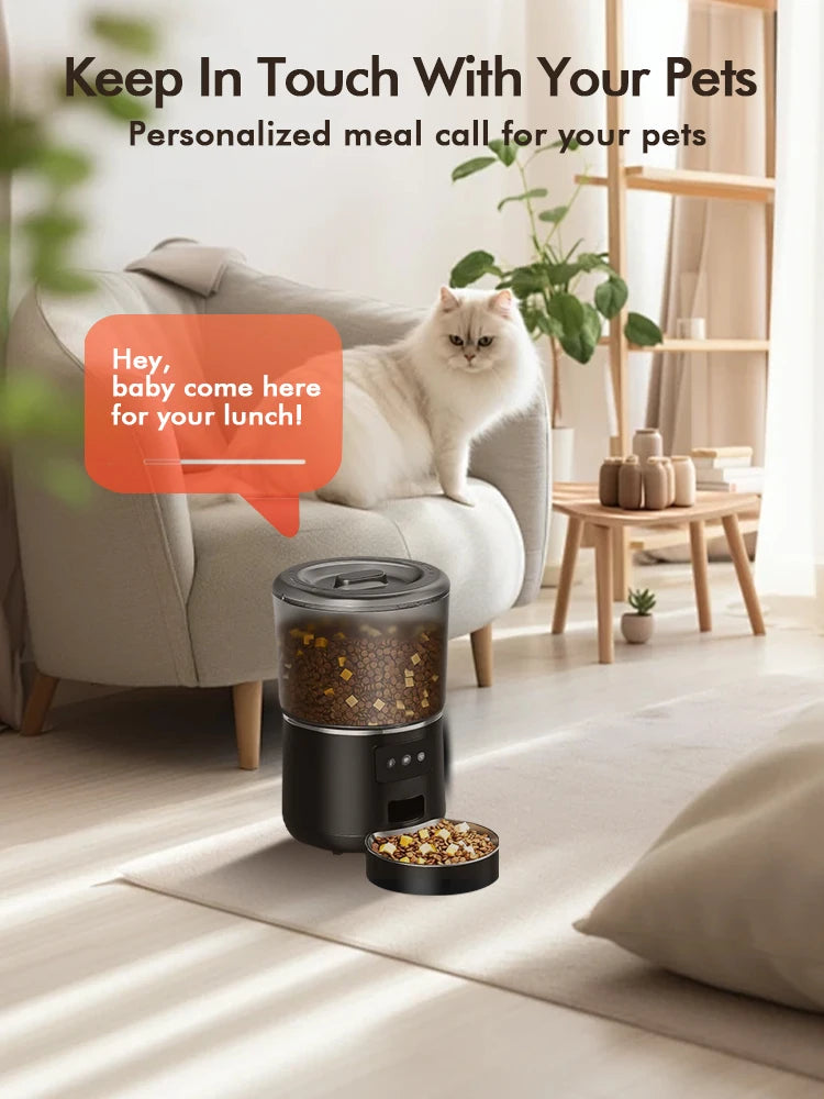 Automatic Smart Pet Feeder with Stainless Steel Bowl