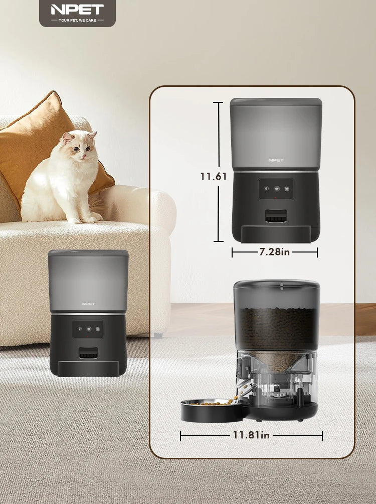 Automatic Smart Pet Feeder with Stainless Steel Bowl