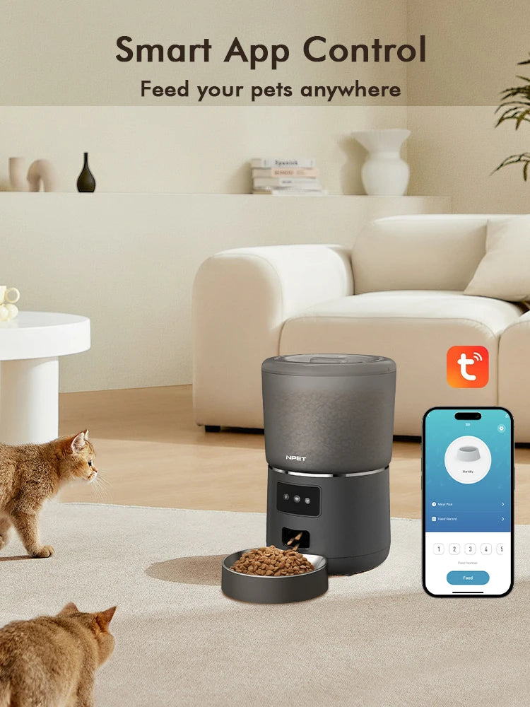 Automatic Smart Pet Feeder with Stainless Steel Bowl