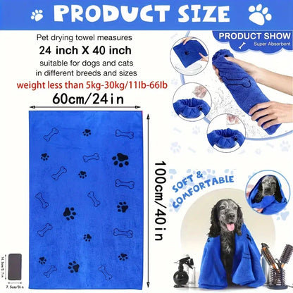 Quick-Drying Microfiber Dog & Cat Bath Towel