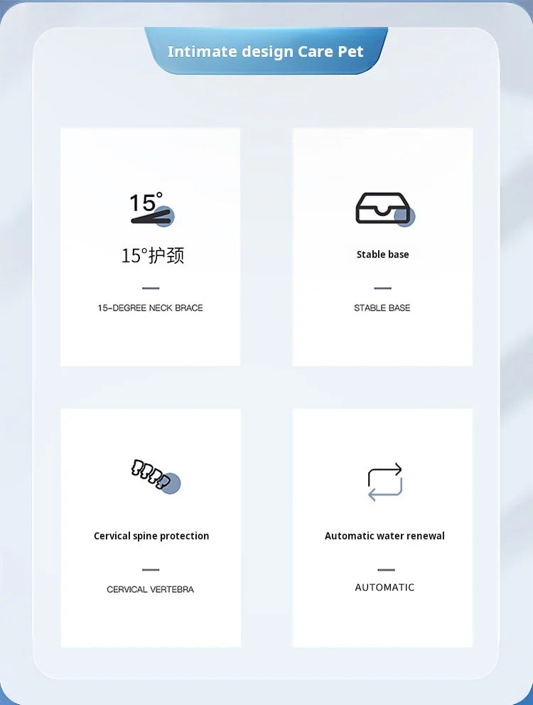 3-in-1 Cat Food & Water Bowl Set with Gravity Feeder