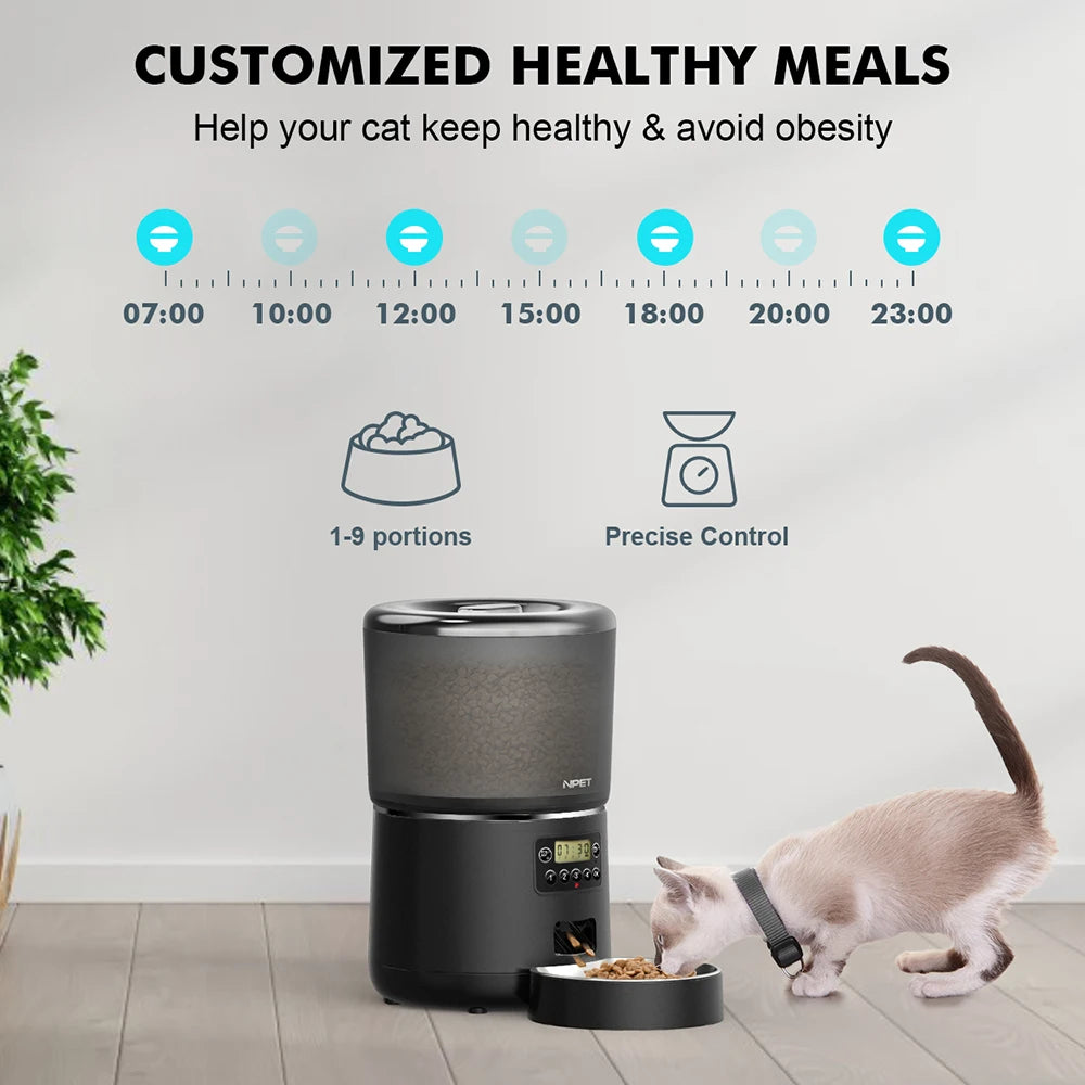 Automatic Smart Pet Feeder with Stainless Steel Bowl