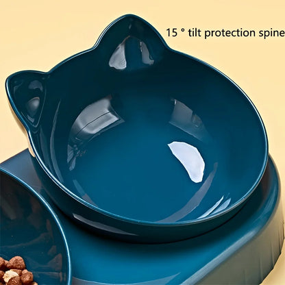 3-in-1 Cat Food & Water Bowl Set with Gravity Feeder