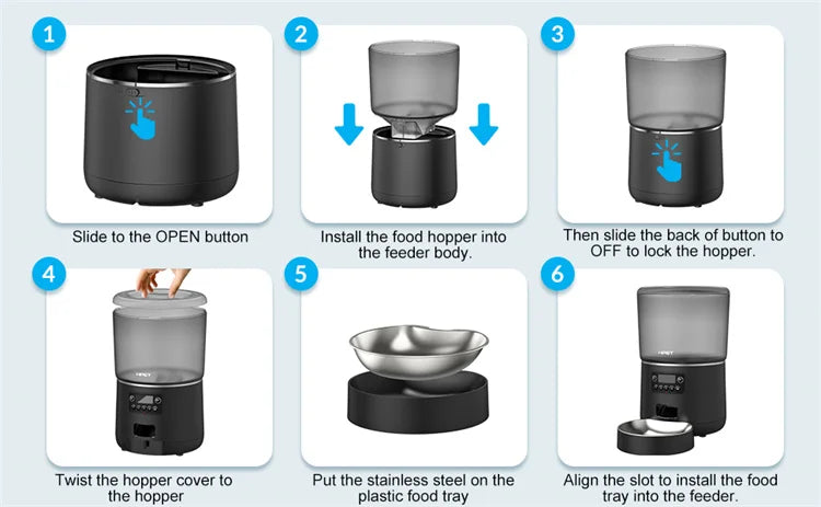 Automatic Smart Pet Feeder with Stainless Steel Bowl